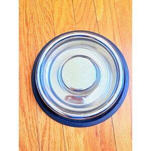 Iconic Pet Stainless Steel Slow Feeder Dog Bowl 12oz Small Anti Gulp Non Skid